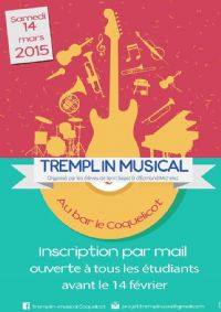 Tremplin musical. Le samedi 14 mars 2015 à Fougères. Ille-et-Vilaine.  20H00